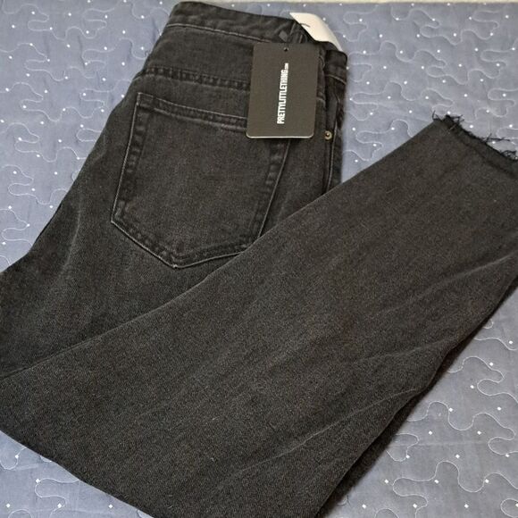 Pretty LITTLE Thing 5 pocket skinny black jeans size 38 eu NWT - Picture 1 of 8
